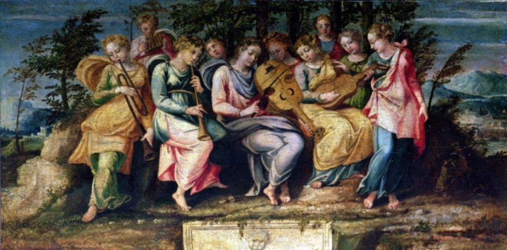 Detail of Apollo and the Muses, 1600 by Italian School