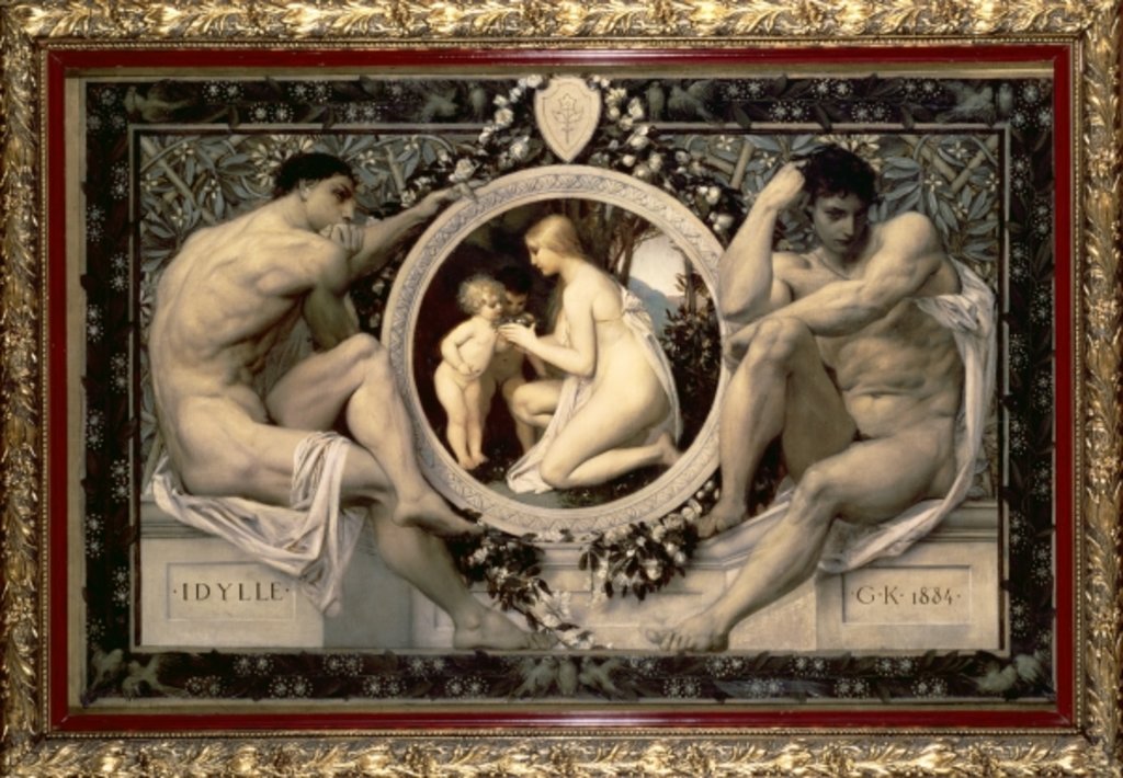 Detail of Idylle, 1884 by Gustav Klimt