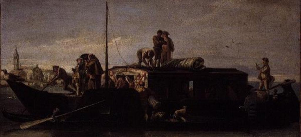 Detail of Venetian Post Barge, 1760/70 by Giandomenico Tiepolo