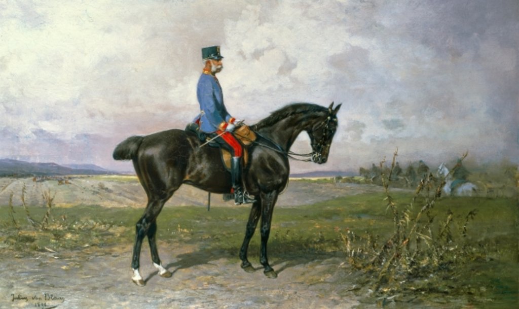 Detail of Emperor Franz Joseph I on his Austrian horse, 1898 by Julius von Blaas