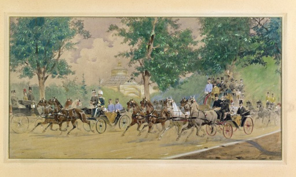 Detail of Carriage Driving near the Rotunda, Vienna by Austrian School