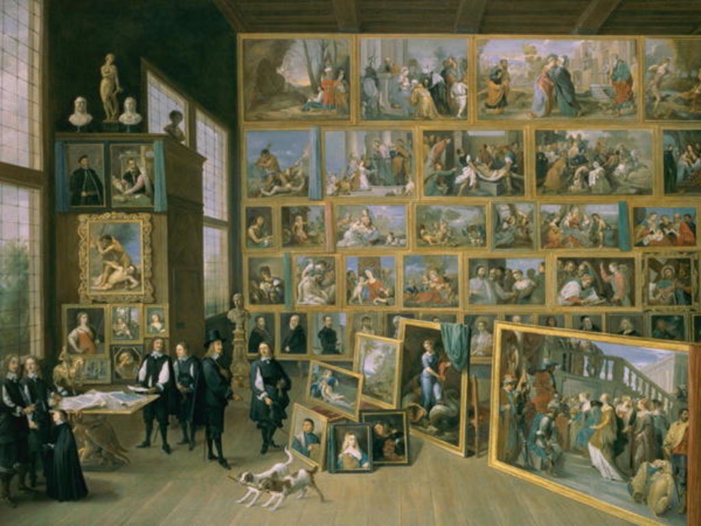 Detail of The Archduke Leopold Wilhelm in his Picture Gallery in Brussels, 1651 by David the Younger Teniers