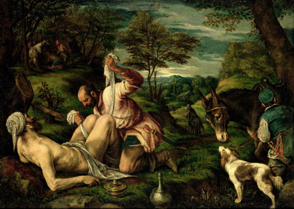 Detail of The Parable of the Good Samaritan, c.1575 by Francesco Bassano