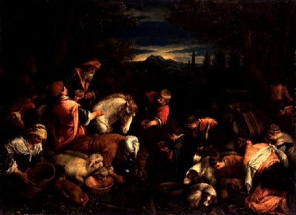 Detail of Jacob and Laban at the Well, c.1590 by Francesco Bassano