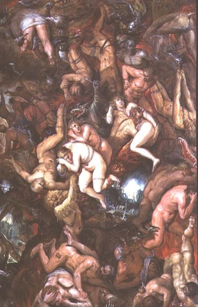 Detail of The Fall of the Damned by Frans II the Younger Francken