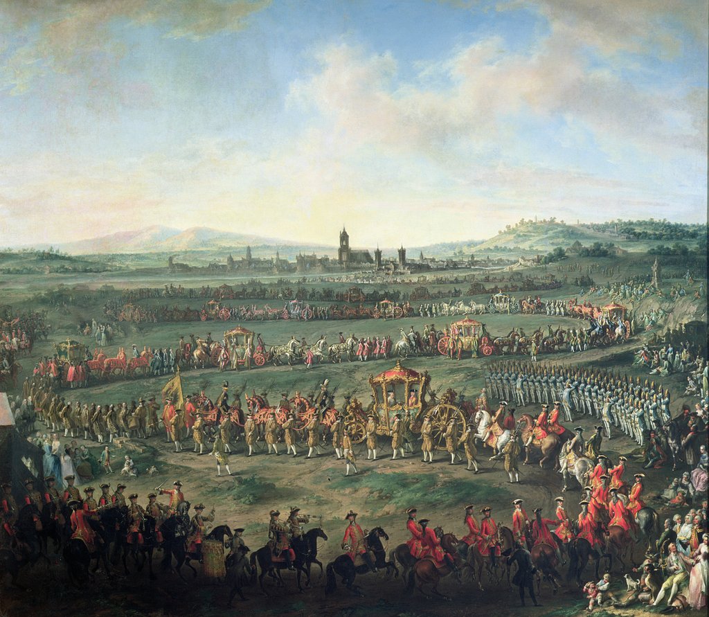 Detail of The Entrance of Emperor Francis I into Frankfurt, accompanied by Joseph II by Martin van Mytens or Meytens