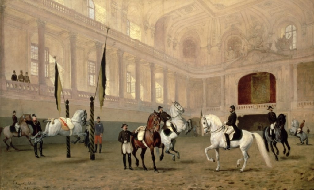 Detail of Morning Exercise in the Hofreitschule, Josephsplatz, 1890 by Julius von Blaas