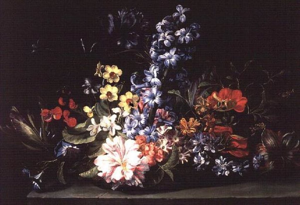 Detail of Basket of Flowers by Jan van den Hecke