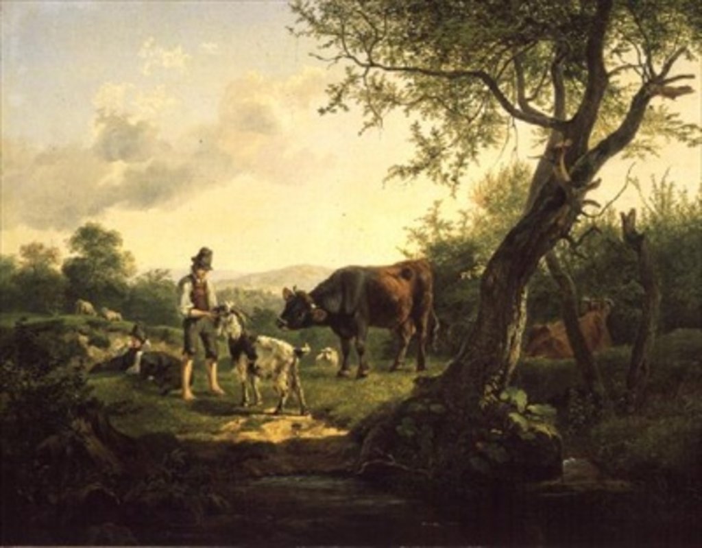 Detail of Landscape with a Shepherd, 1826 by Friedrich Gauermann