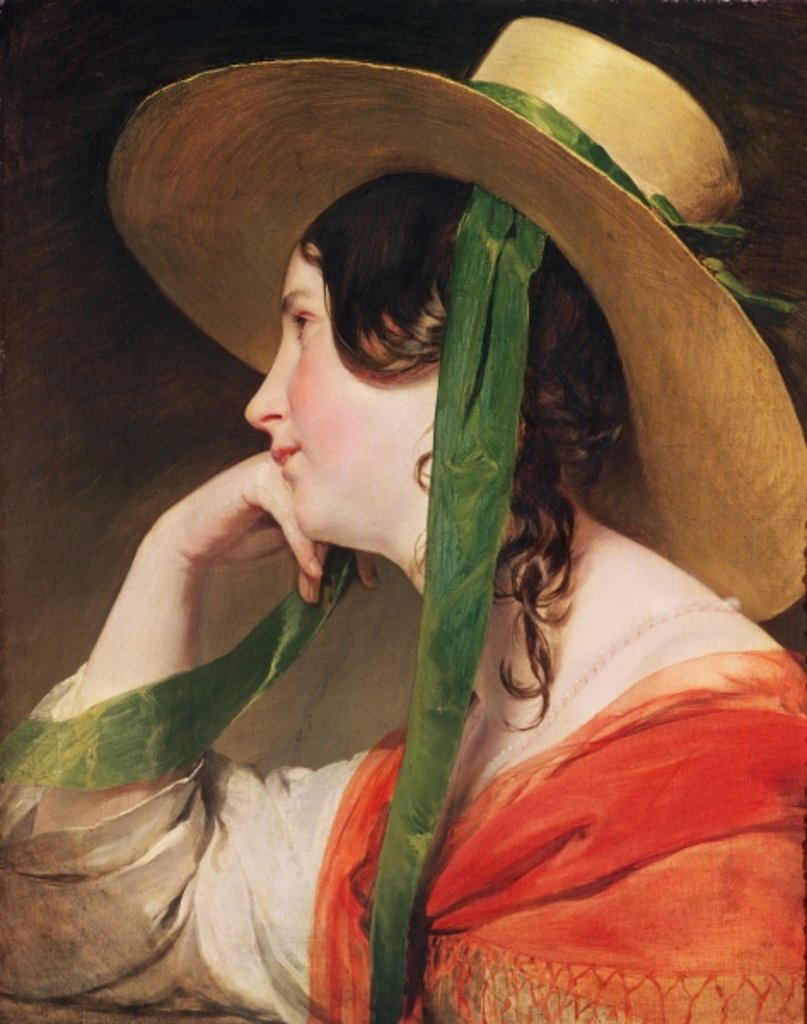 Detail of Girl in a Yellow Straw Hat by Friedrich von Amerling