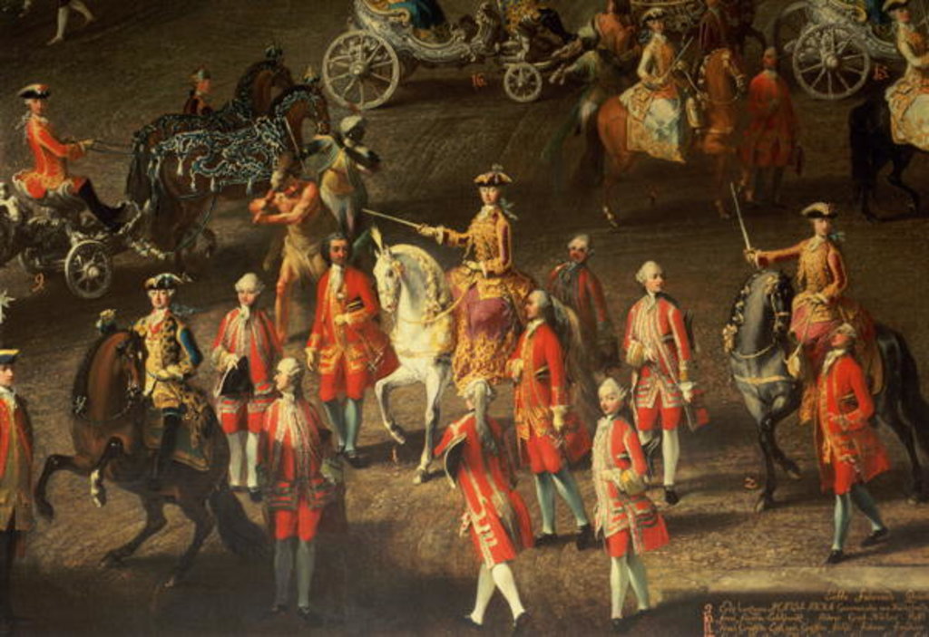 Detail of A Cavalcade in the Winter Riding School of the Vienna Hof to celebrate the defeat of the French army at Prague, 1743 by Martin van Mytens or Meytens