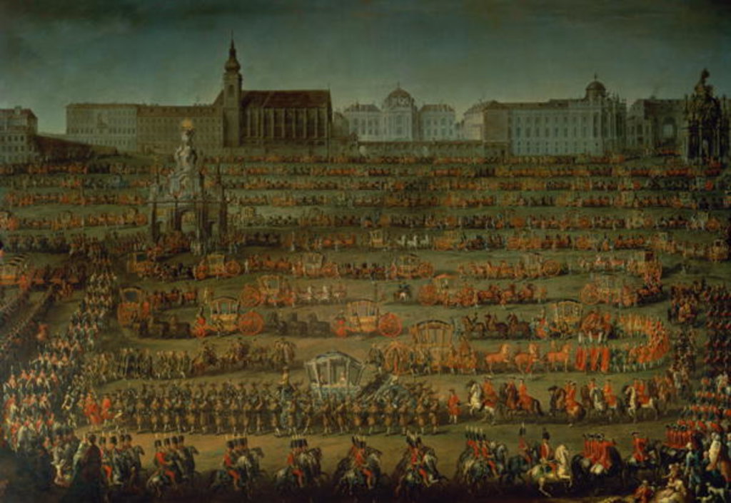 Detail of The Arrival of Isabella of Parma on the occasion of her wedding to Joseph II, 1760 by Martin van Mytens or Meytens