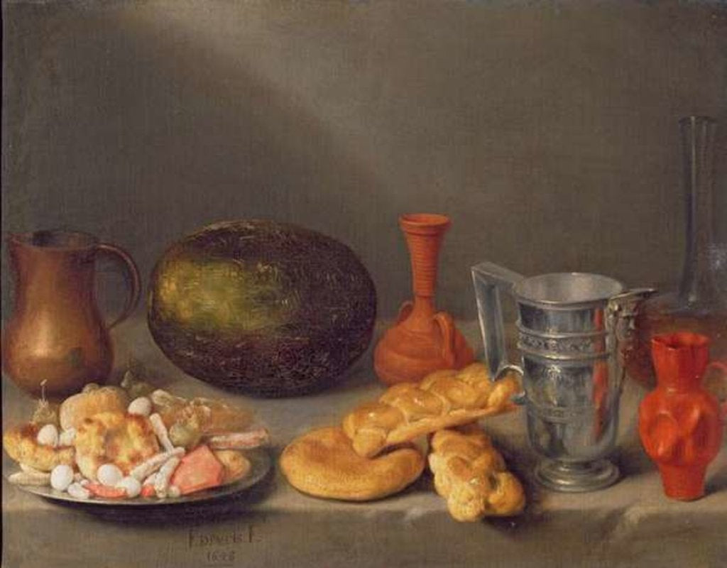 Detail of Still life with bread, 1648 by Francisco Palacios