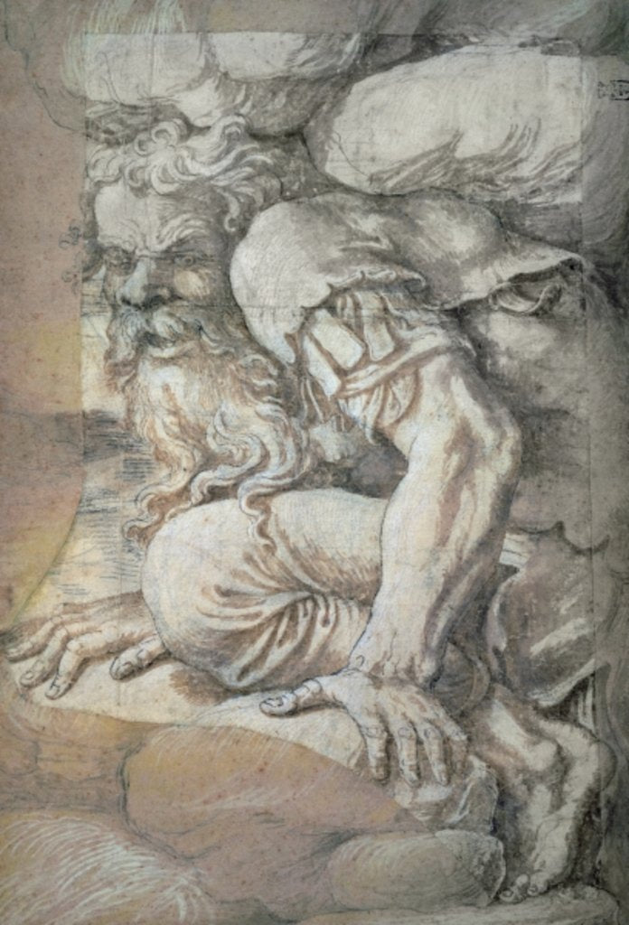 Detail of Giant, sketch for the fresco of the Fall of the Giants, Palazzo del Te, Mantua, 1531/32 by Giulio Romano
