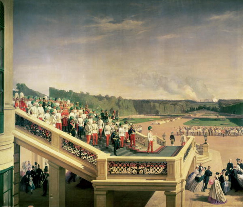 Detail of Court banquet in the Gardens of Schonbrunn Palace on the occasion of the anniversary of the Military Order of Theresa, 1865 by Fritz L'Allemand