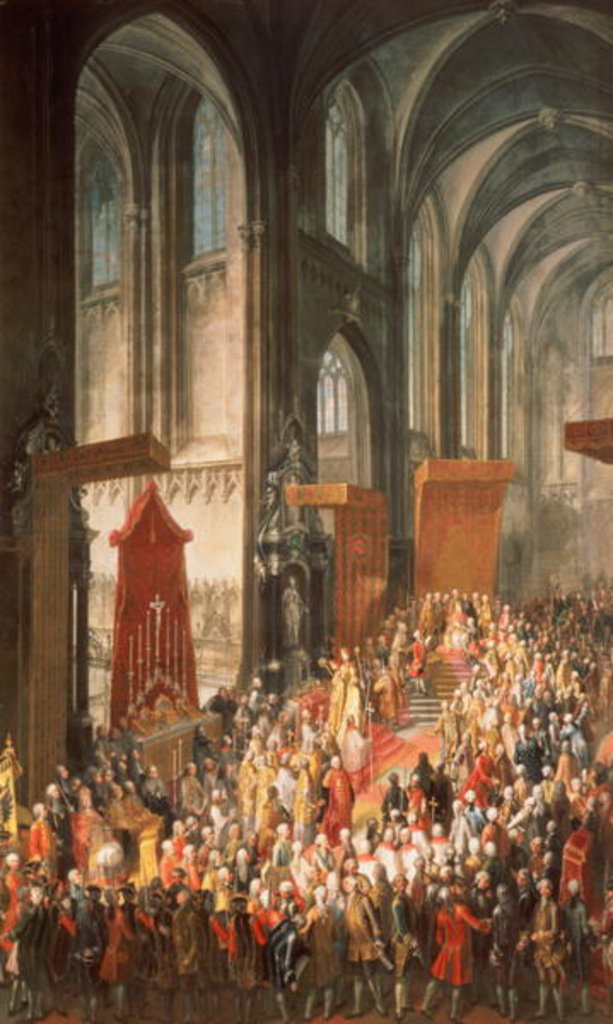 Detail of The Investiture Joseph II following his coronation as Emperor of Germany in Frankfurt Cathedral, 1764 by Martin van Mytens or Meytens
