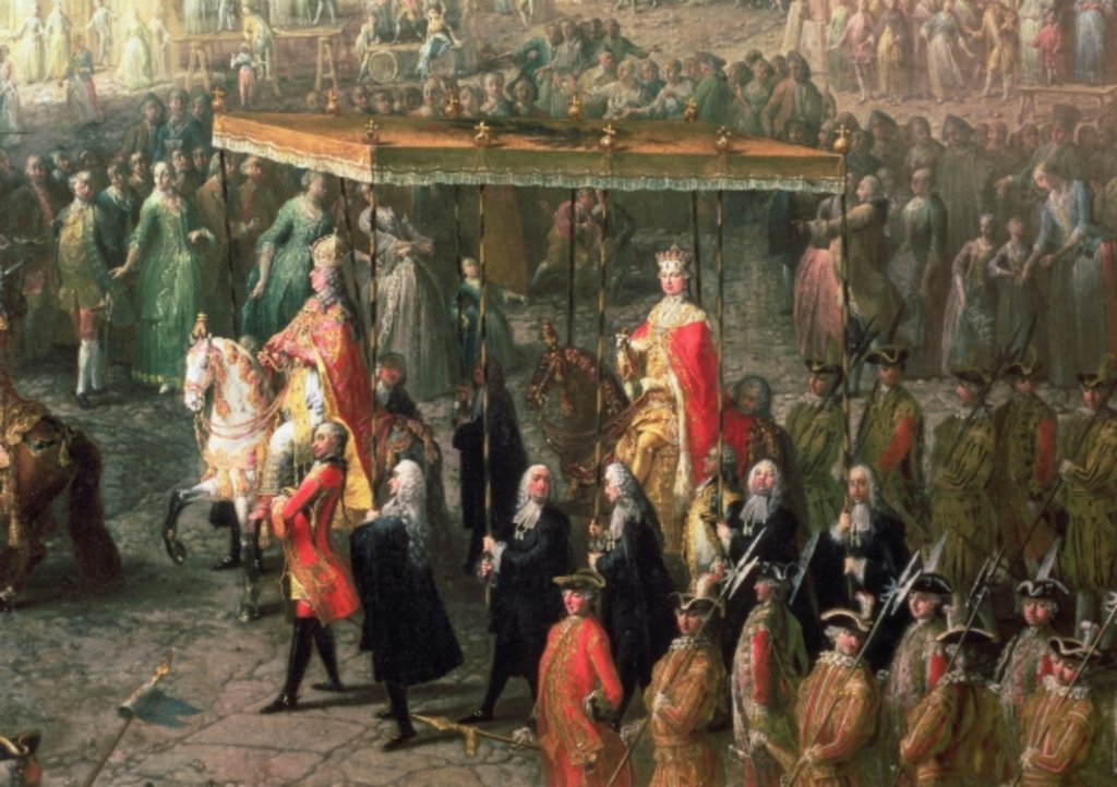 Detail of The coronation procession of Joseph II Emperor of Germany, in Romerberg, 1764 by Martin van Mytens or Meytens