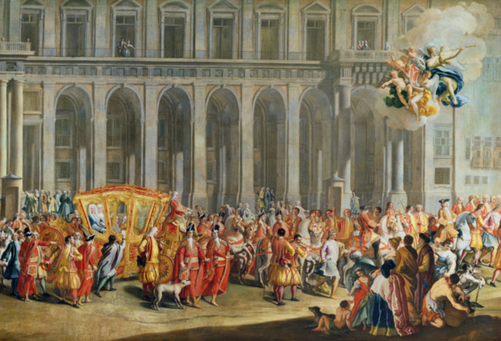 Detail of The Departure of Alois Thomas von Harrach, Viceroy of Naples from the Palazzo Reale di Capodimonte by Nicolo Maria Russo or Rossi