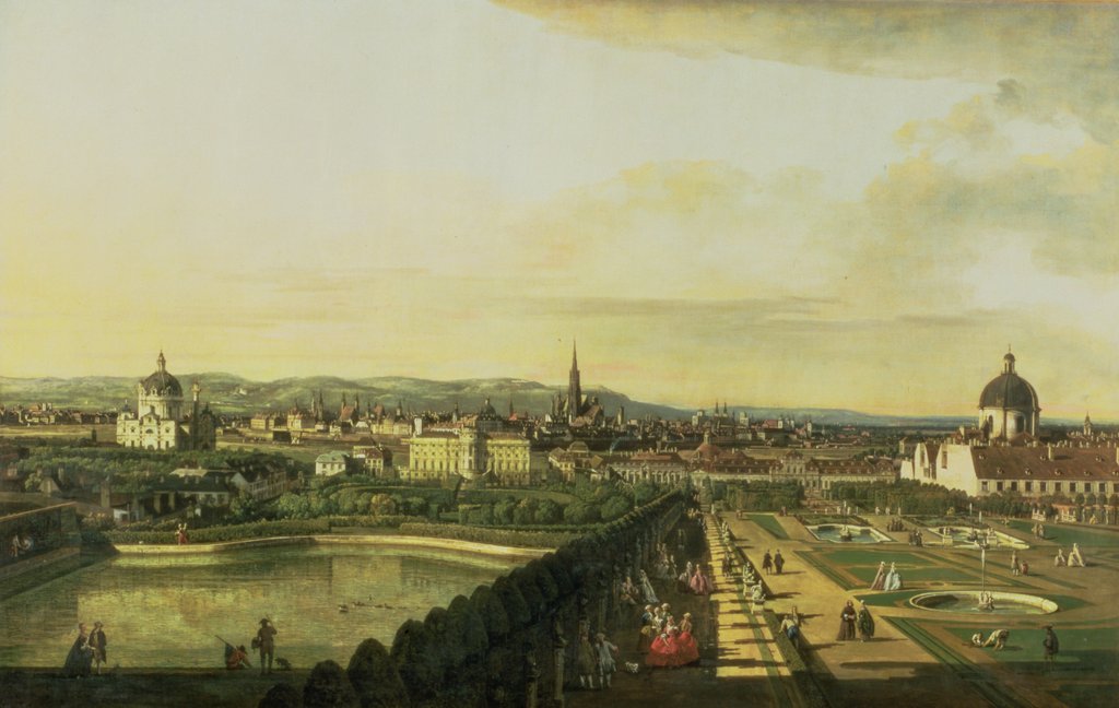 Detail of The Belvedere from Gesehen, Vienna by Bernardo Bellotto