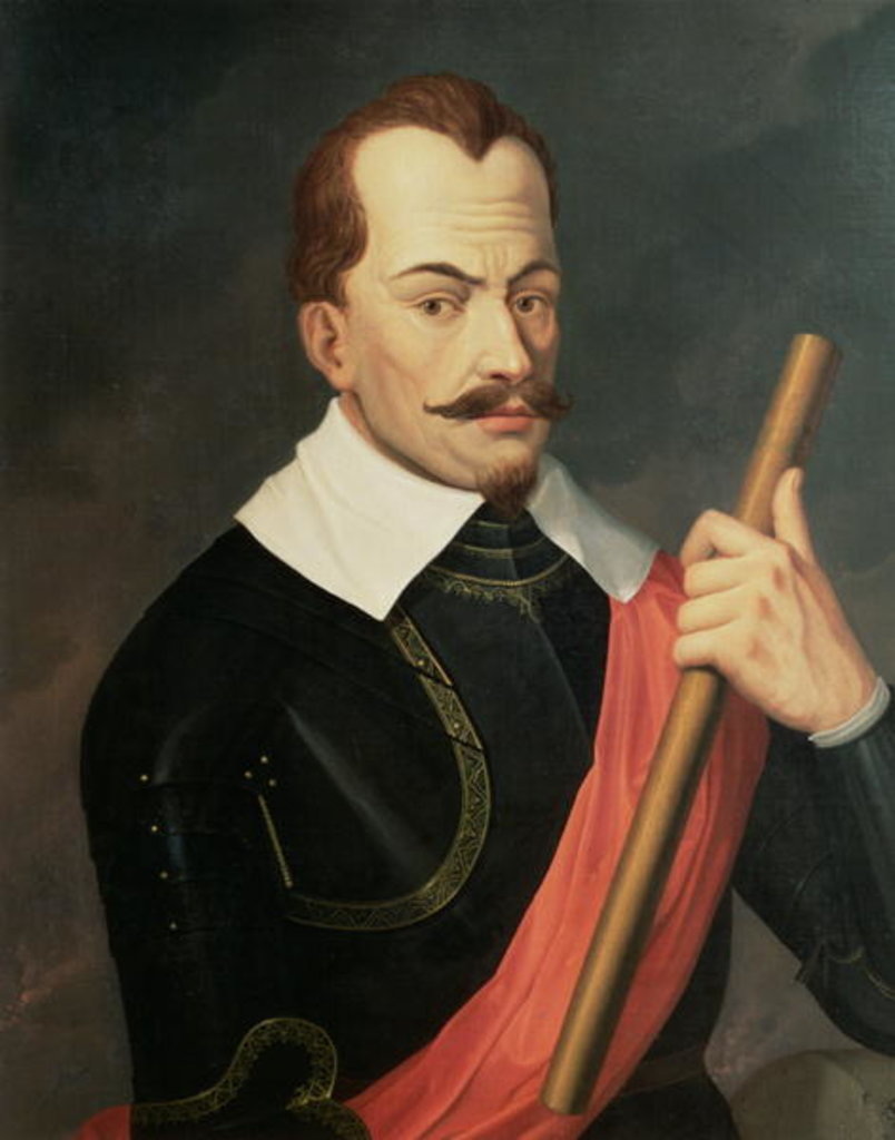 Detail of Portrait of Albrecht Wenzel Eusebius von Wallenstein Duke of Friedland and Mecklenburg and Prince of Sagan, after a painting by Van Dyck by Ludwig Ferdinand Schnorr von Carolsfeld