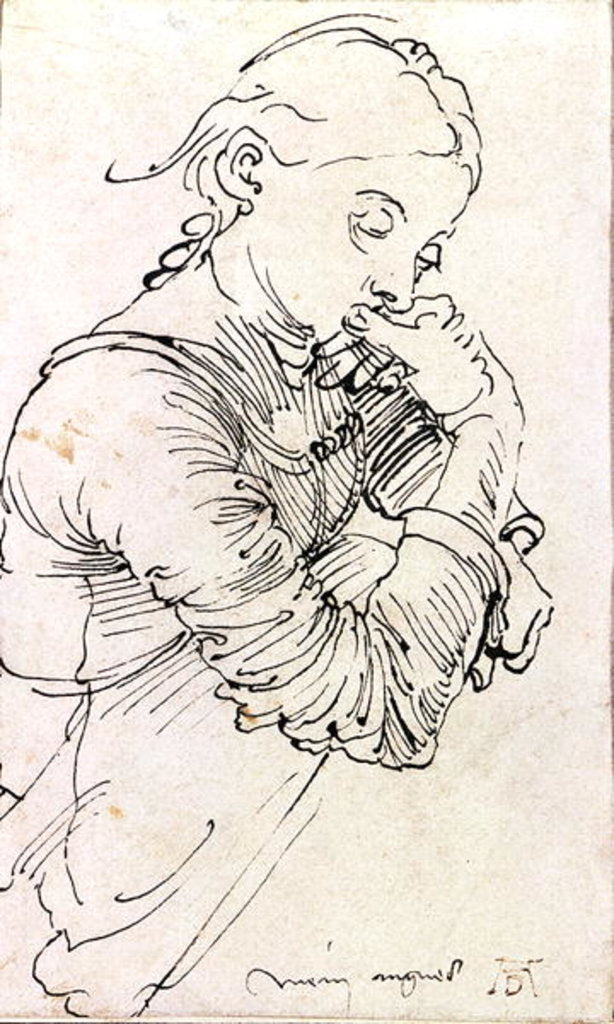 Detail of My Agnes, Durer's wife depicted as a girl, 1494 by Albrecht Dürer or Duerer