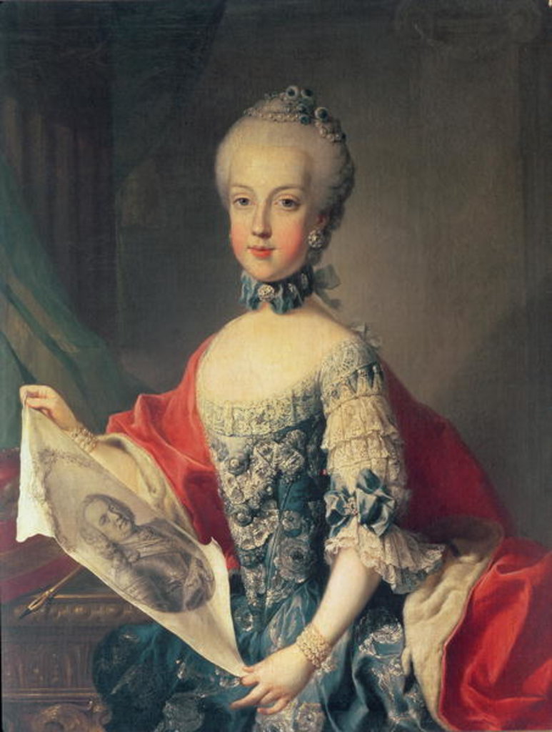 Detail of Archduchess Maria Carolina by Martin van Mytens or Meytens