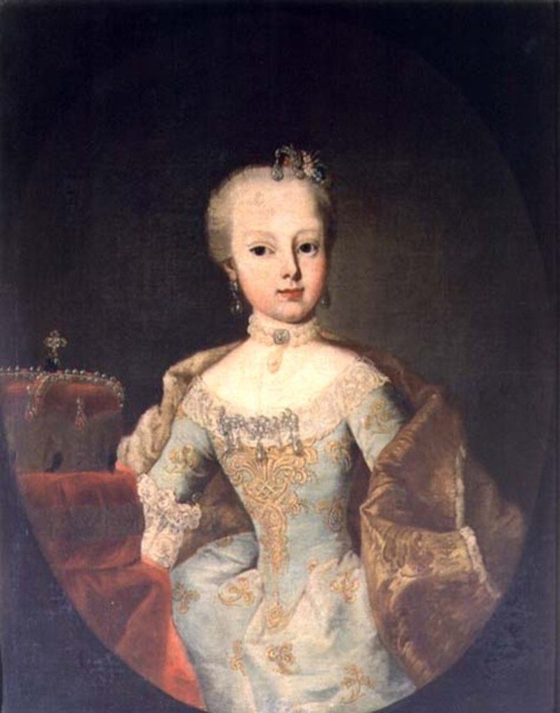 Detail of Archduchess Maria Josepha Habsburg-Lothringen, twelveth child of Empress Maria Theresa of Austria and Emperor Francis I by Martin van Mytens or Meytens