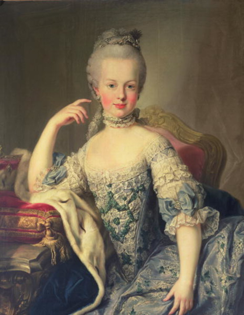 Detail of Portrait of Marie-Antoinette, 1767-68 by Martin van Mytens or Meytens