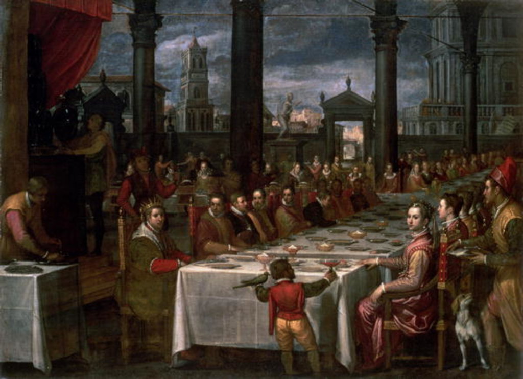 Detail of Wedding banquet of Grand Duke Ferdinand I of Tuscany, 1590 by Domenico Cresti Passignano