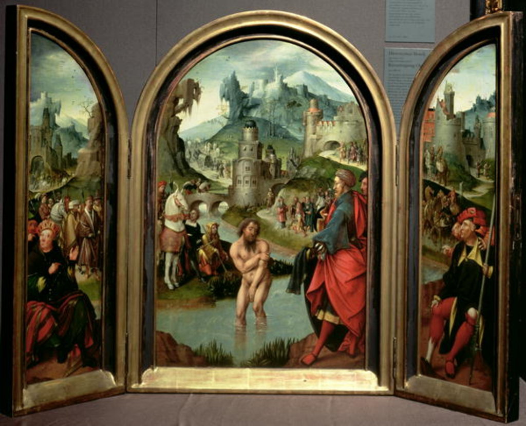 Detail of Triptych of the Cleansing of Naaman by Cornelis Engelbrechtsen