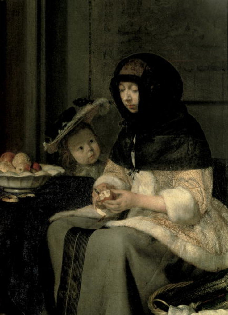 Detail of The Apple Peeler, 1660 by Gerard ter Borch or Terborch