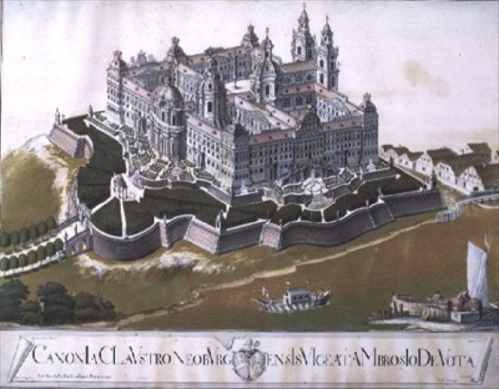 Detail of View of the Augustinian monastery of Klosterneuburg by Joseph Knapp
