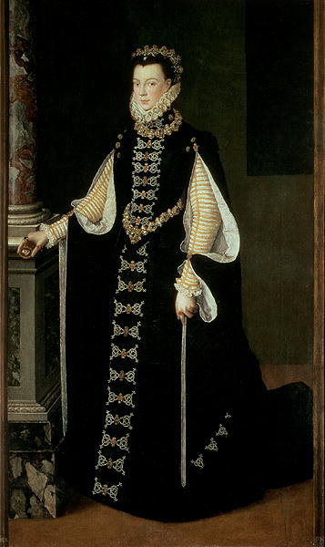 Detail of Isabella of Valois, Queen of Spain, wife of King Philip II of Spain, 1565 by Sofonisba Anguissola