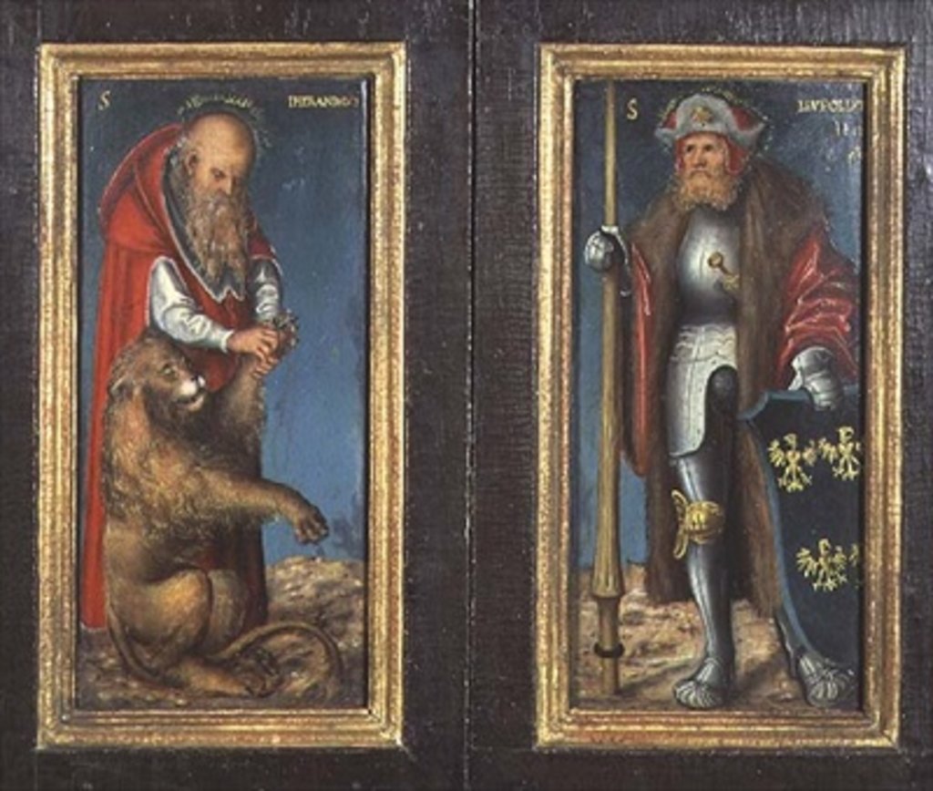Detail of SS. Jerome and Leopold, 1515 by Lucas the Elder Cranach