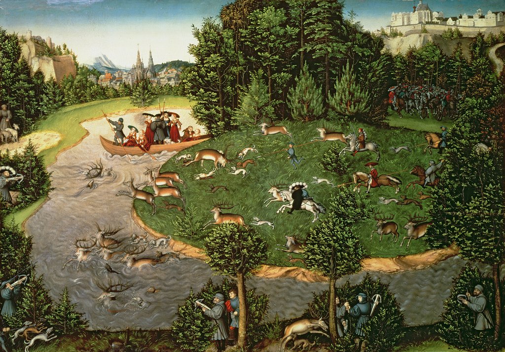Detail of Stag Hunt of Elector Friedrich III the 'Wise', 1529 by Lucas the Elder Cranach