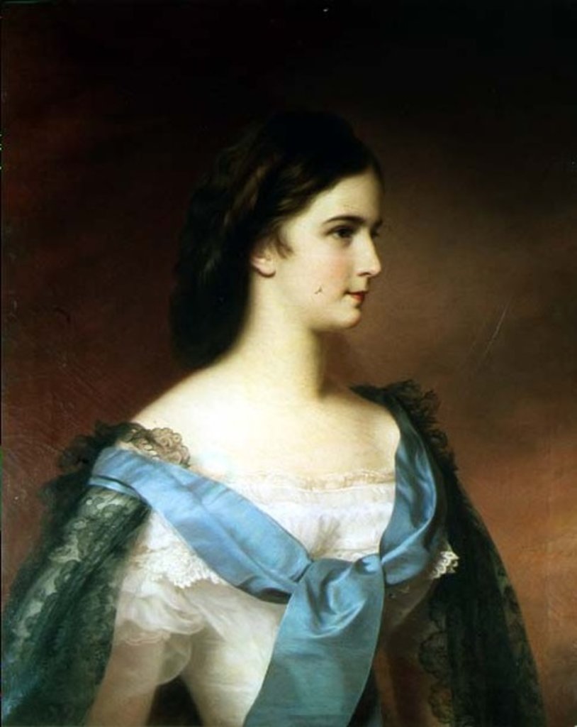 Detail of Empress Elizabeth of Bavaria as a young woman by Franz Schrotzberg