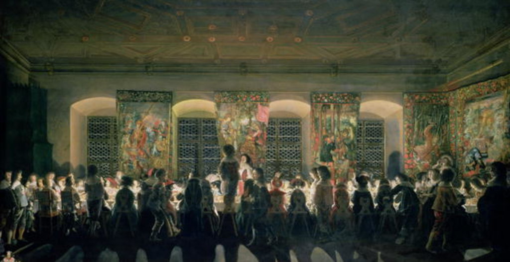 Detail of Banquet at Night, 1640 by Wolfgang Heimbach