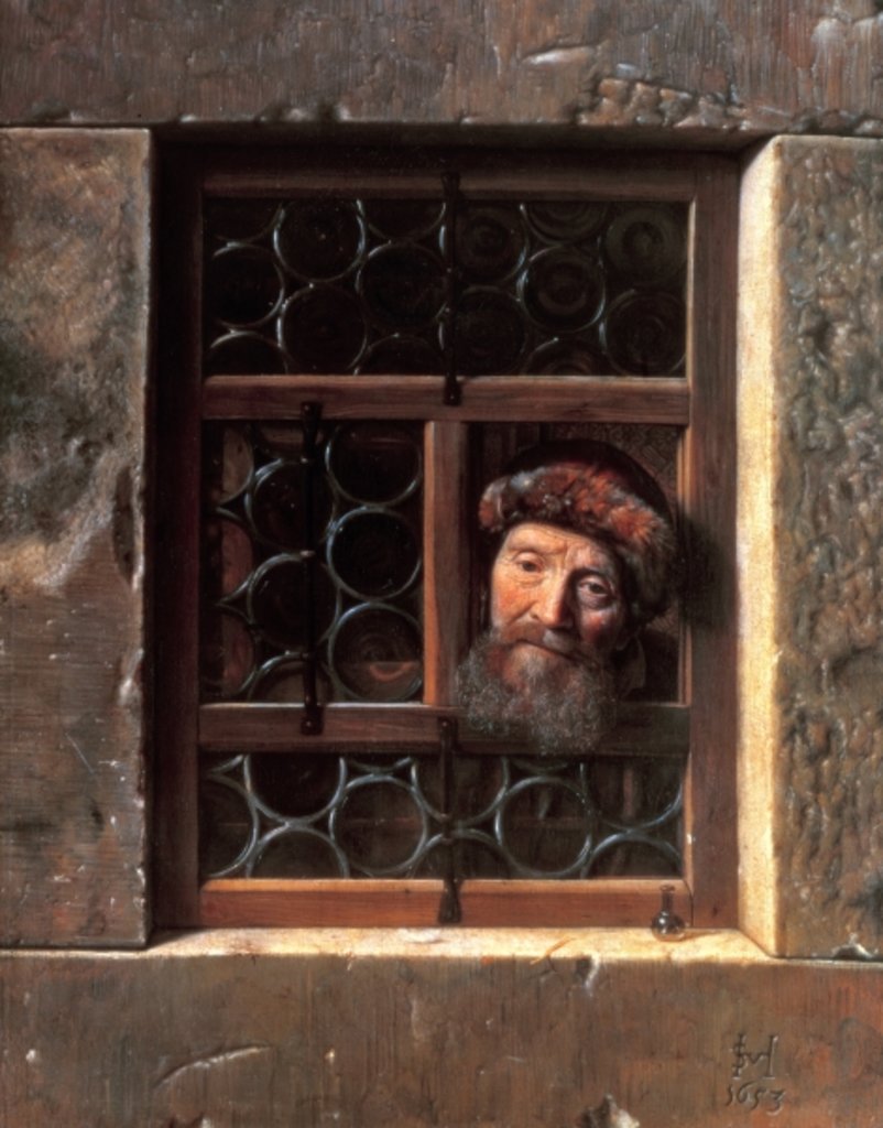 Detail of Man at a Window, 1653 by Samuel van Hoogstraten