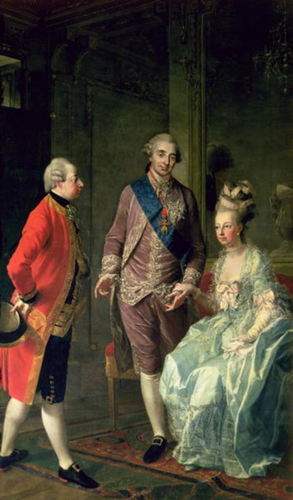 Detail of Archduke Maximilian Franz visiting Marie Antoinette and Louis XVI c.1775 by Josef Hauzinger