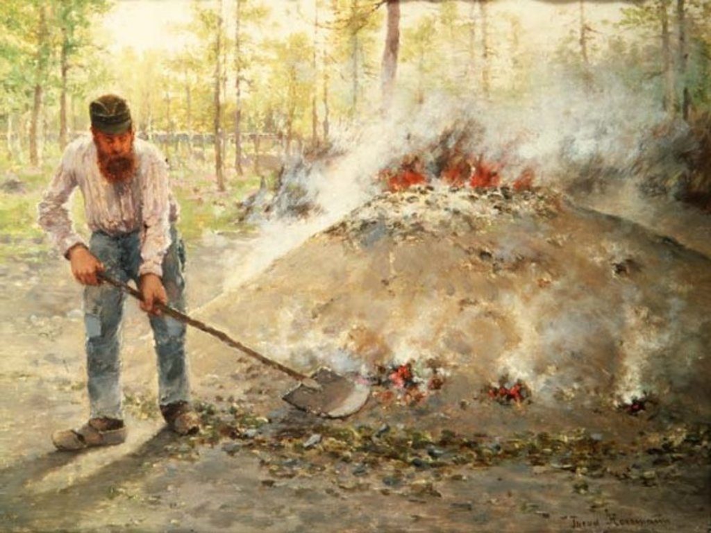 Detail of In the Woods of Fontainebleau, c.1890 by Theodor von Hormann