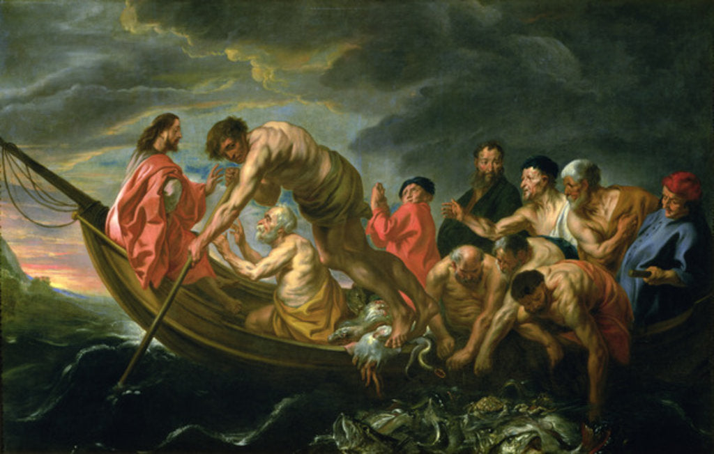 Detail of The Miraculous Draught of Fishes, c.1640 by Jacob Jordaens