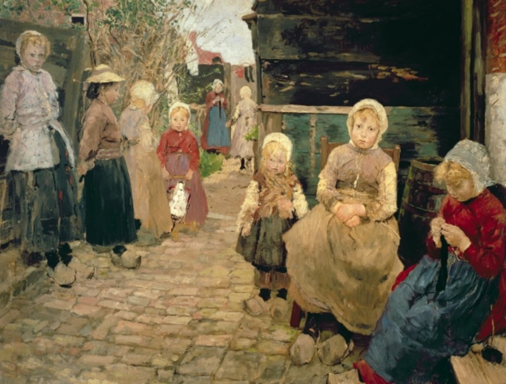 Detail of Fisherman's children in Zandroot, 1882 by Fritz von Uhde