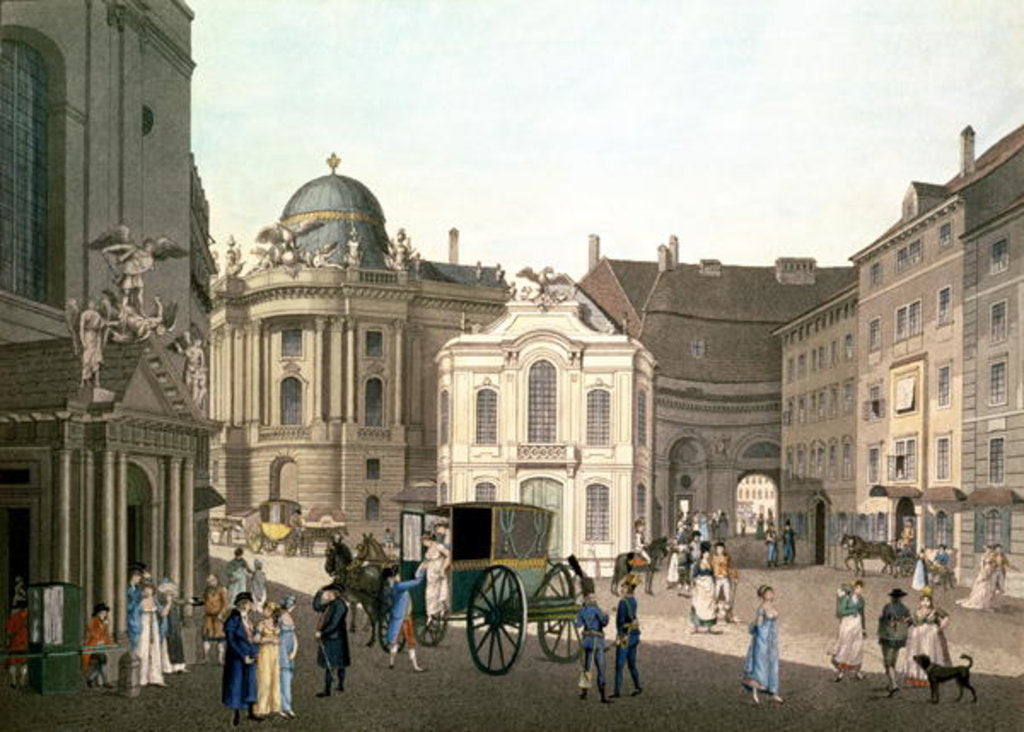 Detail of View of Michaelerplatz showing the Old Burgtheater by Karel Postl
