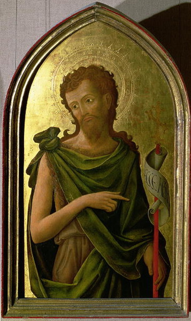 Detail of St. John the Baptist, panel from a polyptych removed from the church of St. Francesco in Padua, 1451 by Antonio Vivarini