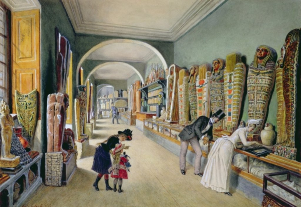 Detail of The Corridor and the last Cabinet of the Egyptian Collection in the Ambraser Collection of the Lower Belvedere, 1875 by Carl Goebel