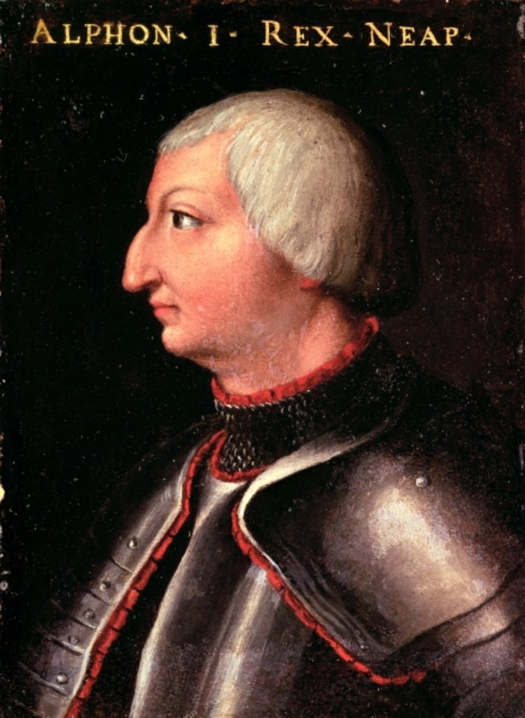 Detail of Alfonso V the 'Magnanimous', King of Aragon, c.1450 by Neapolitan School