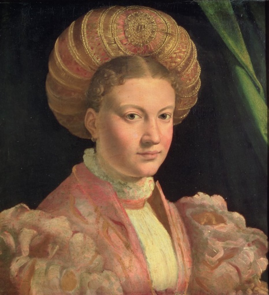 Detail of Portrait of a young woman, possibly Countess Gozzadini, c.1530 by Parmigianino (1503-40)