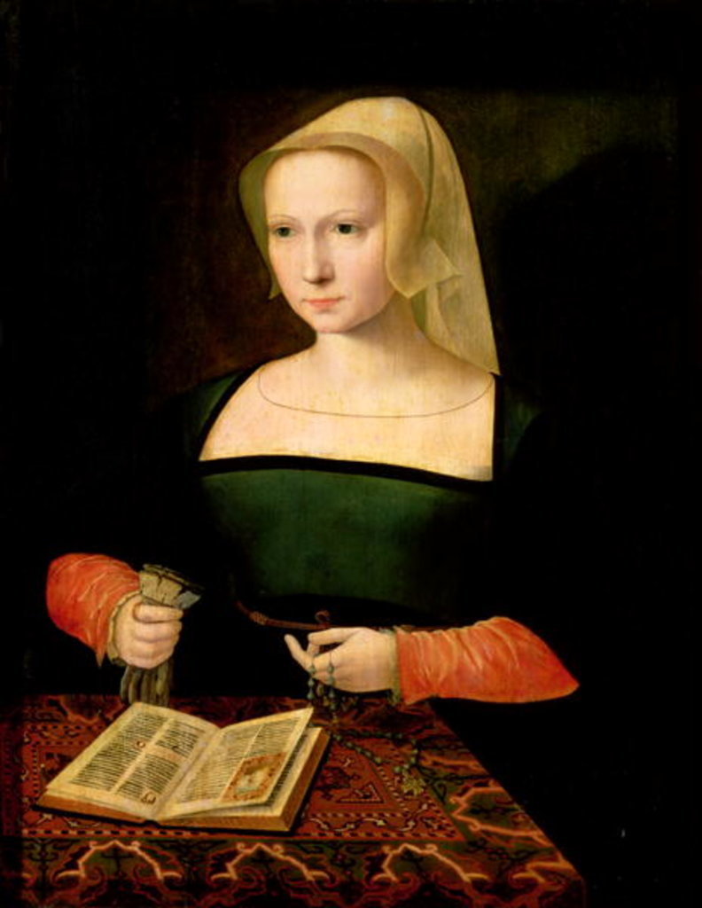 Detail of Portrait of a young woman by Master of the Female Half Lengths