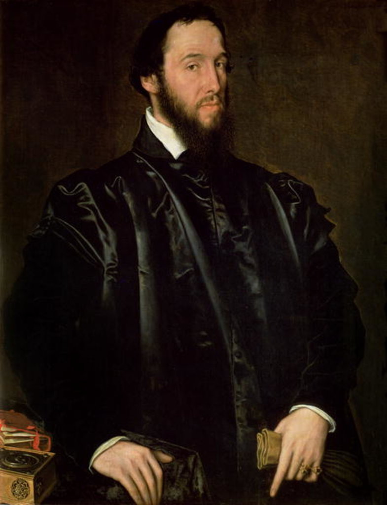 Detail of Portrait of Anton Perrenot de Granvelle, Minister of State to Charles V and to Philip II of Spain, who became Spanish Viceroy in Naples in 1571, 1549 by Anthonis van Dashorst Mor