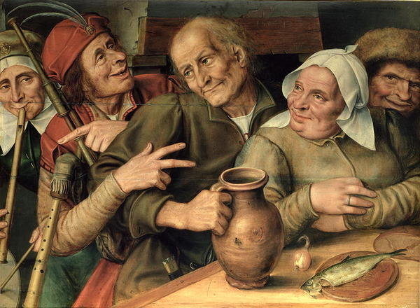 Detail of Jovial Company, 1564 by Jan Massys or Metsys